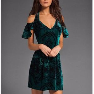 NWT Nanette Lepore Damsel in Disdress Velvet Whimsigoth Silk Blend Peacock Dress